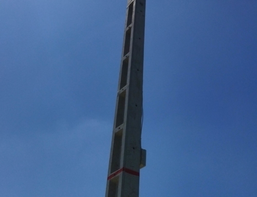 Poste de hormigón armado vibrado de 9 m de altura para telecomunicaciones